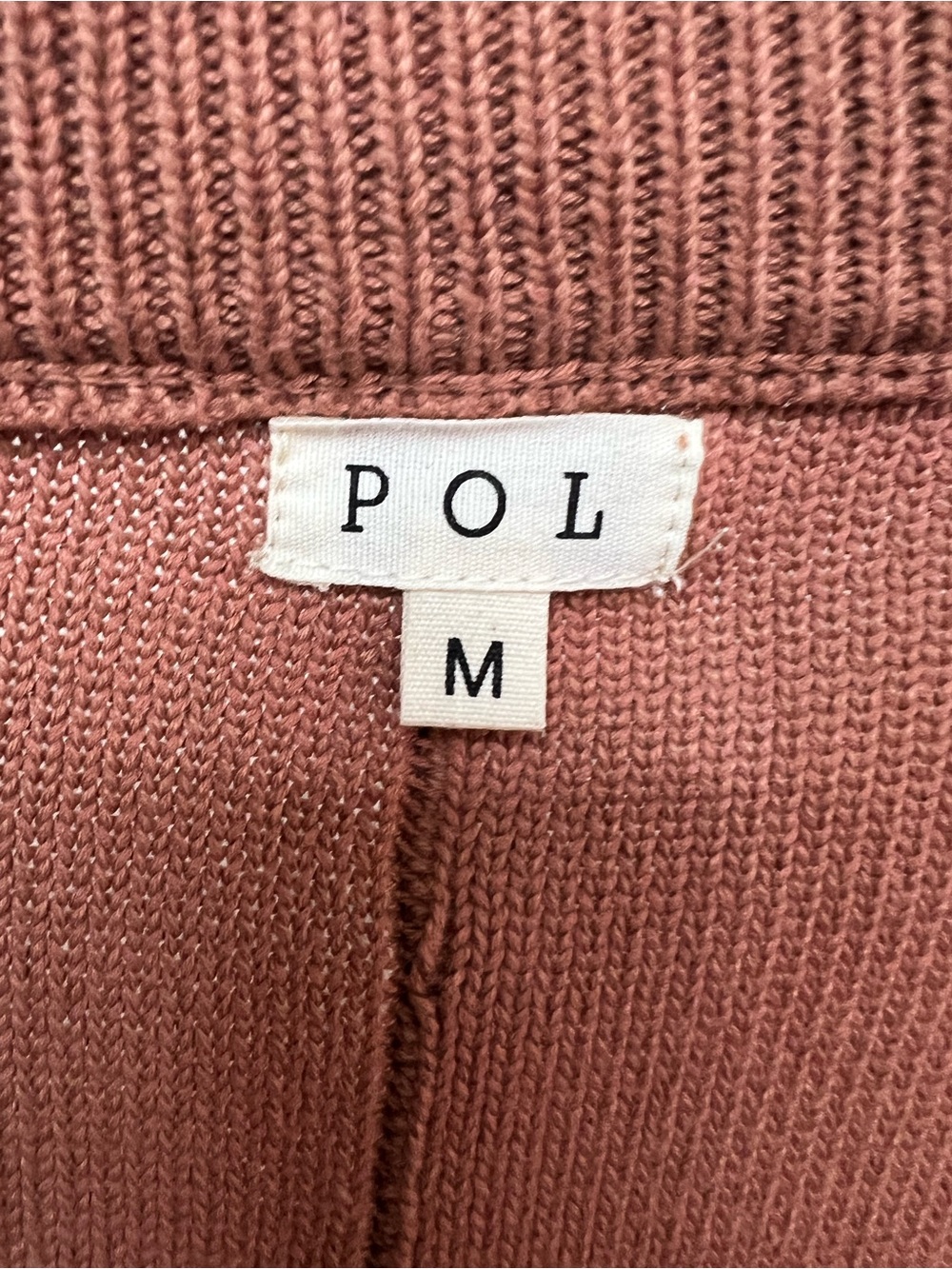 POL Rust-Brown Oversized V-Neck Button Cardigan - Picture 3 of 4